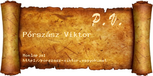 Pórszász Viktor névjegykártya
