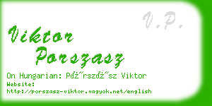 viktor porszasz business card